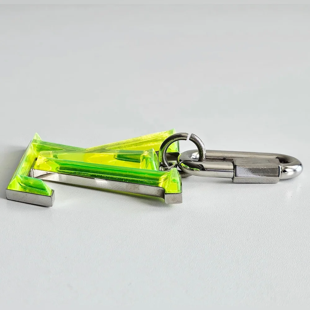 Louis Vuitton Neon Green Oversized LV Prism Bag Charm/Key Holder